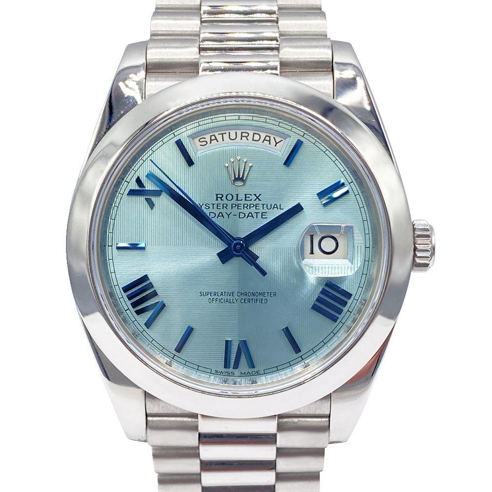 Rolex Day-Date Automatic Ice Blue Dial Platinum Men's Watch 228206IBLSRP