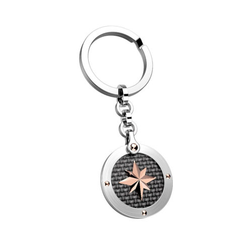 Zancan Stainless Steel and Rose PVD Carbon Fiber Key Holder EHP055