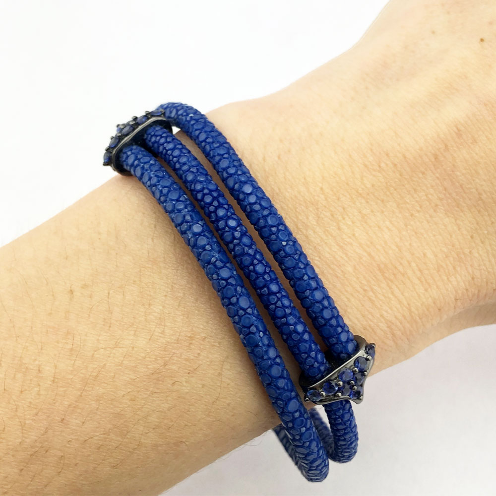 B422-BP-S-Cobalt Blue with Sapphires-Size 7.75- STINGHD