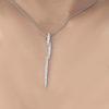 Uneek 18k White Gold Diamond Lightning Bolt Necklace