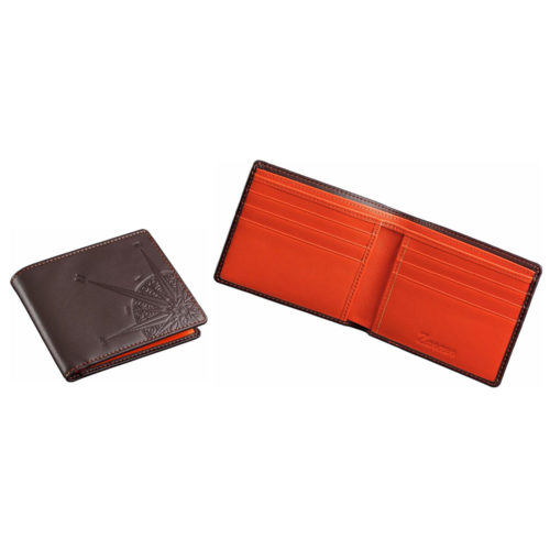 Zancan Brown and Orange Leather Wallet HPL027