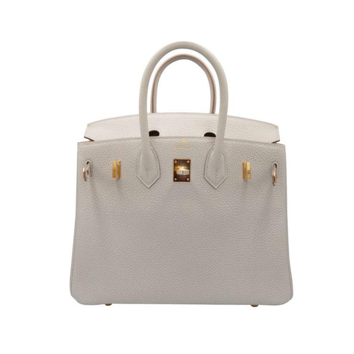 Hermes Birkin 25 Togo Gris Perle GHW Handbag, Y Stamp, 2020