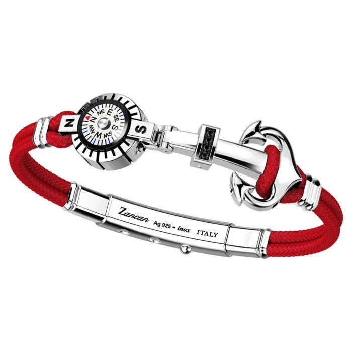 Zancan Kevlar Rope Anchor and Compass with Black Spinel Bracelet