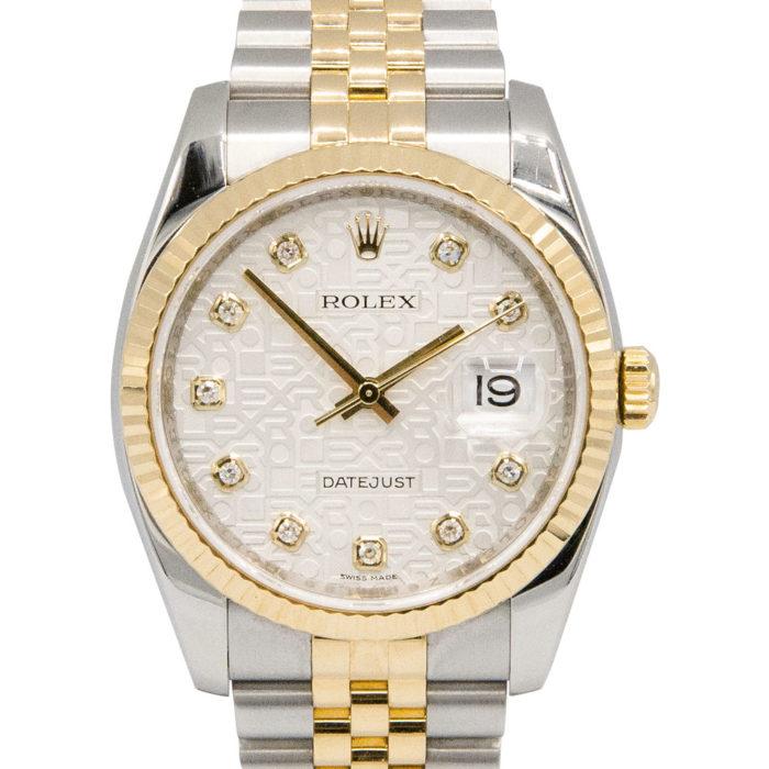 Rolex 116233 Datejust Two Tone 36mm Silver Jubilee Dial Jubilee Bracelet Watch