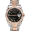 Rolex 116201 Datejust RARE Black Sunburst Roman Dial 18k Rose/Steel 36mm Watch