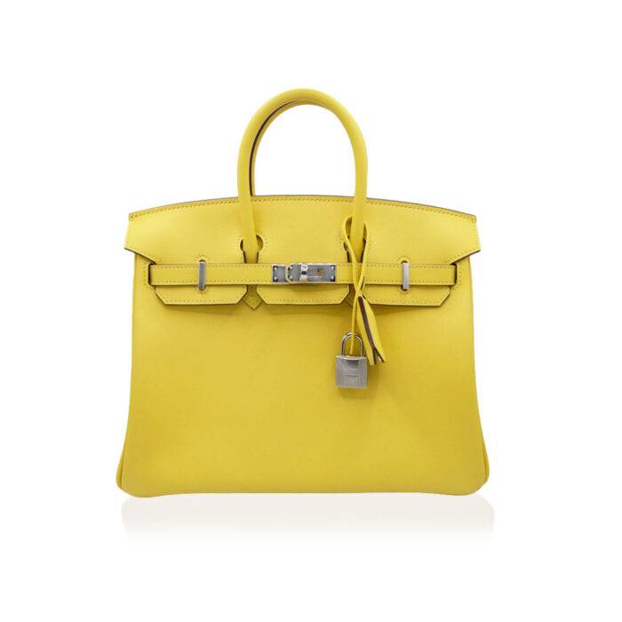 Hermes Birkin 25 Jaune de Naples Swift PHW Handbag in Box 2023