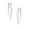 14k White Gold 0.82ctw Diamond Curved Spike Hoop Earrings