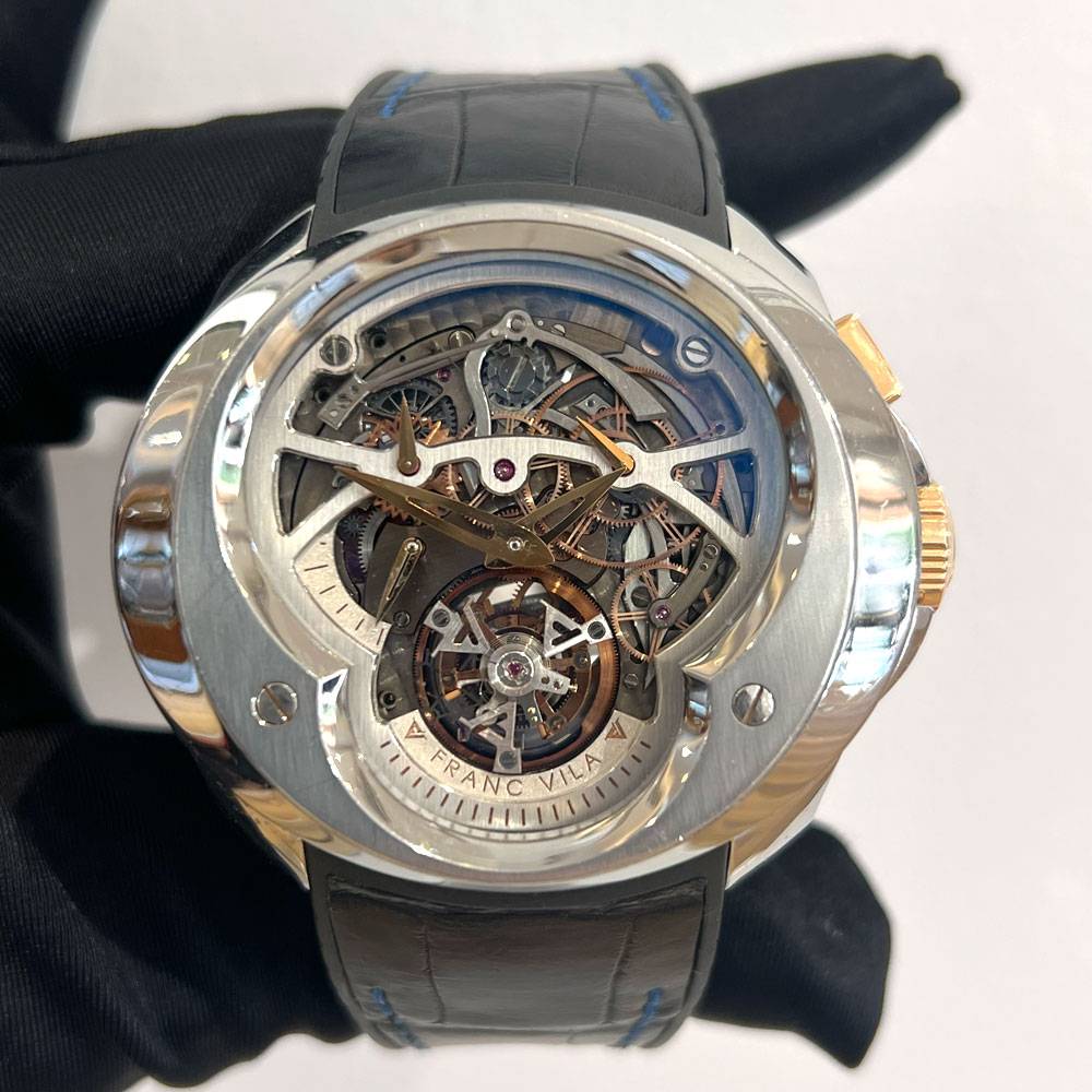 Franc Vila FVA Cuatro Tourbillon Dial-Side Wheel Monopusher Chronograph Watch