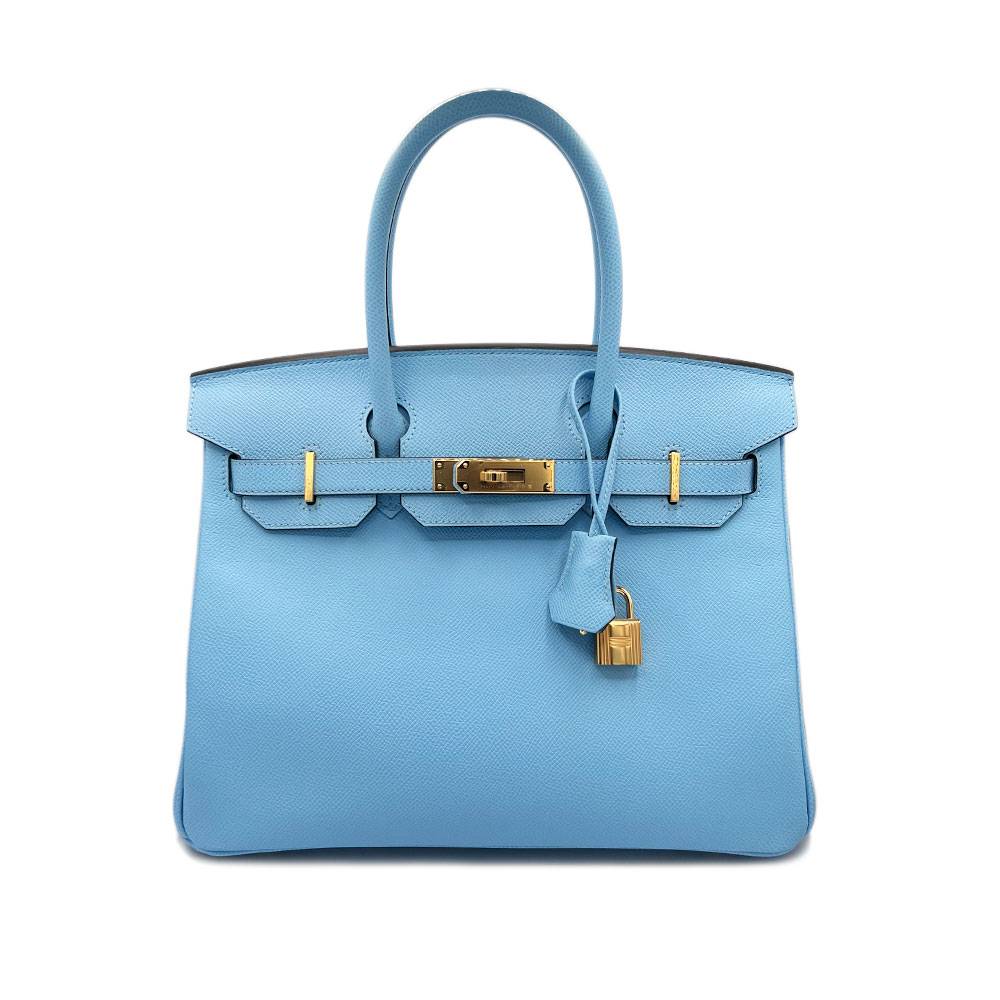 Hermes Birkin 30 Epsom Celeste Handbag GHW in Box w/ Receipt