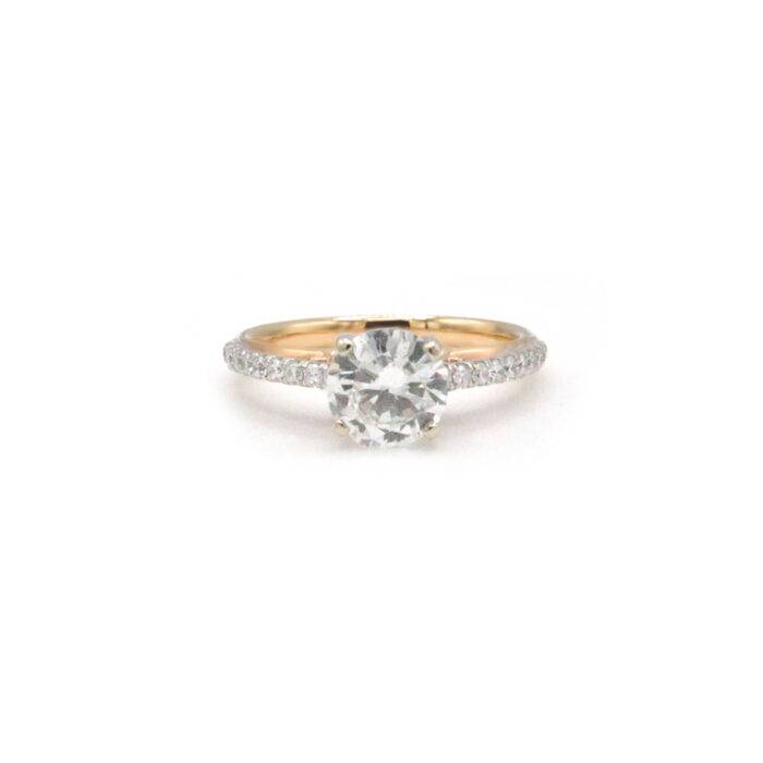 18k Two Tone 1.20ct Round Brilliant Diamond Engagement Ring