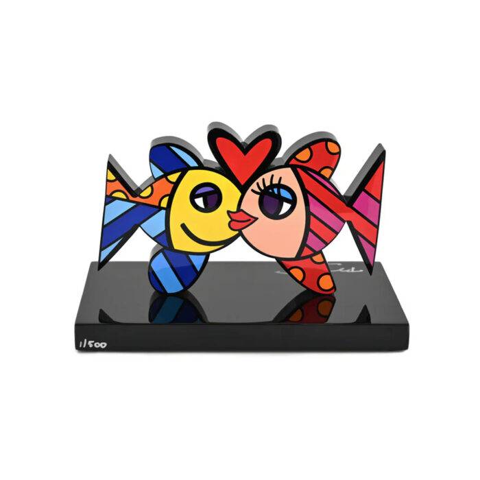 Romero BRITTO DEEPLY IN LOVE (Black Base) Limited Edition Art Sculpture