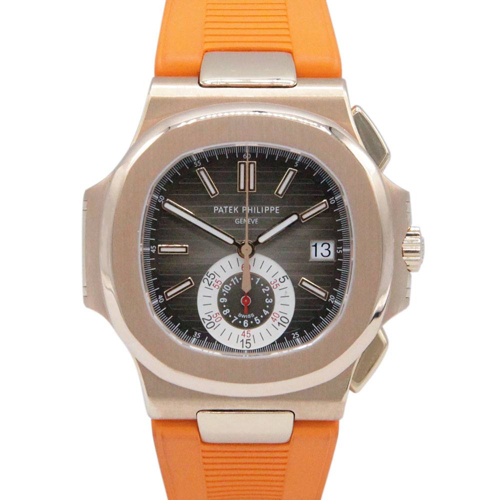 Patek Philippe Nautilus 5980/1R Chronograph Date Watch 2 Straps & Box