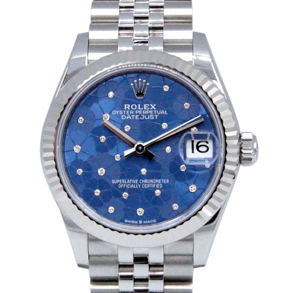 Rolex 278274 Datejust 31mm Blue Azzurro Floral Diamond Dial Jubilee Watch BNP