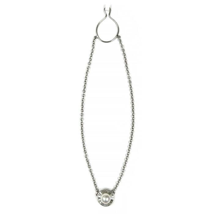 Harry Winston Platinum Diamond and Pearl Neck Tie Chain Harry Winston Platinum Diamond and Pearl Neck Tie Chain