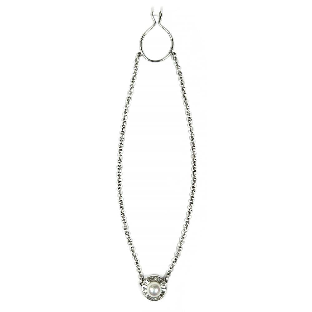 Harry Winston Platinum Diamond and Pearl Neck Tie Chain