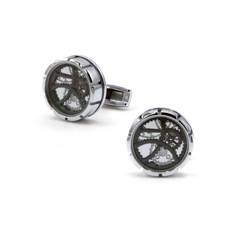 TF est. 1968 Watch Gears Palladium Dody Black PVD Cufflinks Model: CC-SS01B
