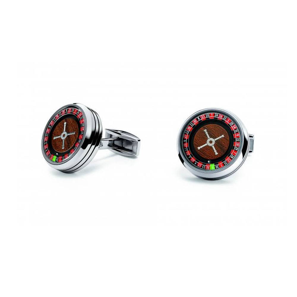 TF est. 1968 Roulette Stainless Steel Cufflinks Model: CR-SS03