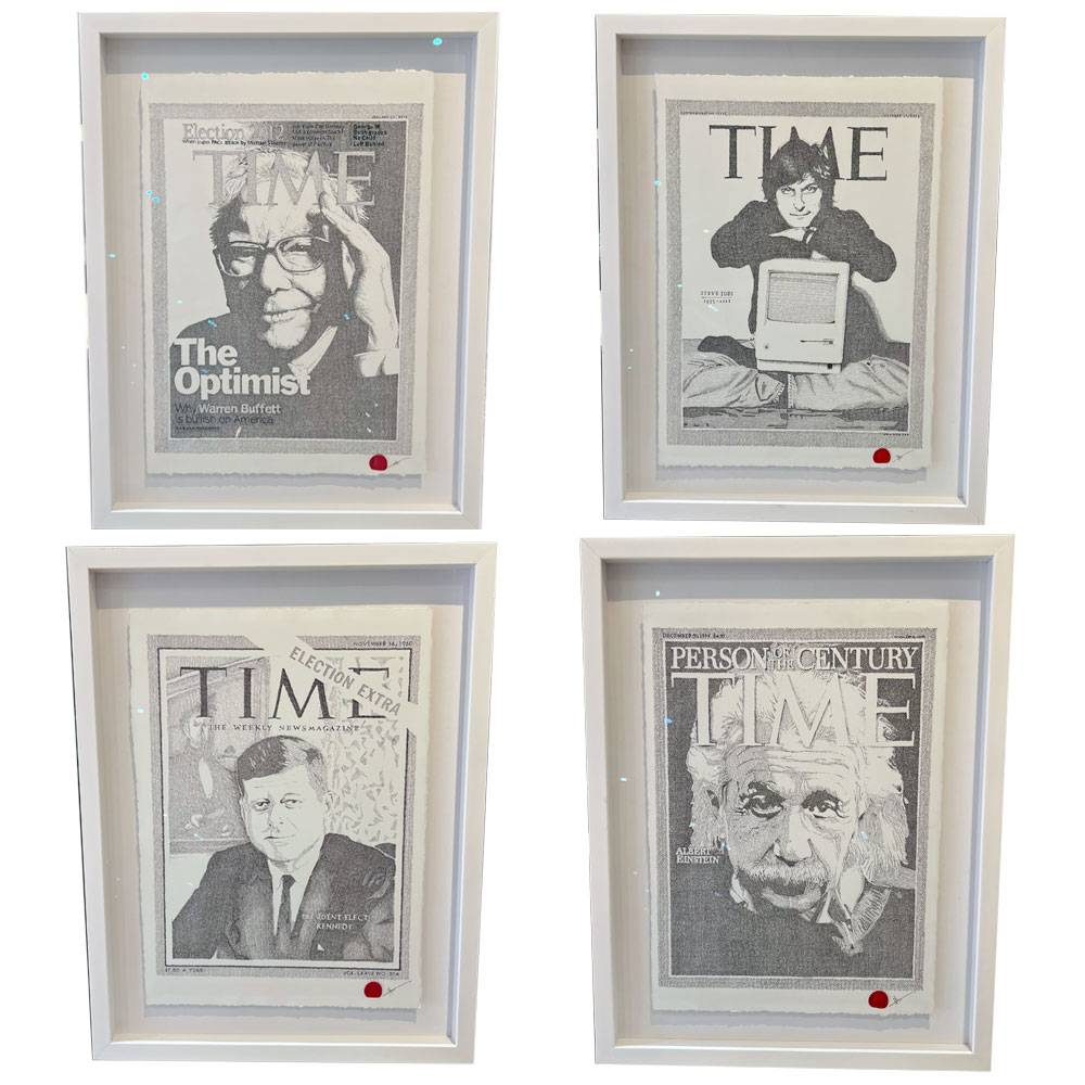 SET OF 4 TIME MAGAZINE ORIGINAL FRAMED WALL ART BY MARCUS WILLIAMS
