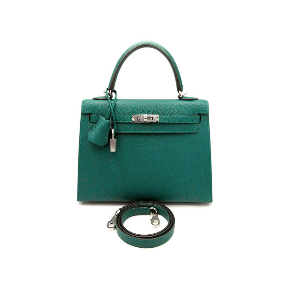Hermes Kelly 25 Sellier Malachite Epsom PHW Handbag 2020