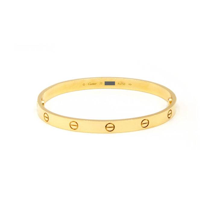 Authentic Cartier 18k Yellow Gold Love Bracelet Size 20