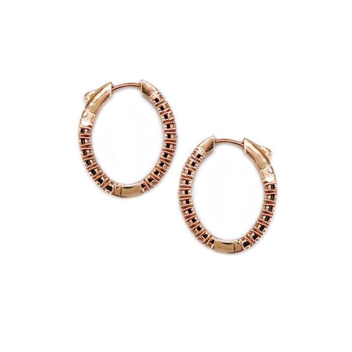 18k Rose Gold 1.19ctw Diamond Flexible Inside-Out Hoop Earrings