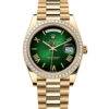 Rolex 228398TBR Day-Date 40 “Green Money” Factory Diamond Bezel Watch BNP 2024