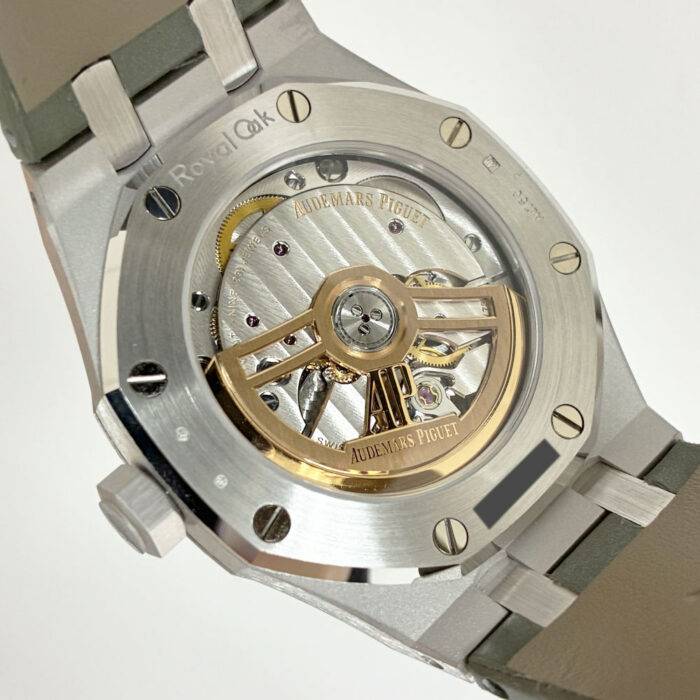 Audemars Piguet 15551BC.ZZ.D405CR.01 Royal Oak Green Dial Diamond Bezel 37mm Watch