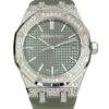 Audemars Piguet 15551BC.ZZ.D405CR.01 Royal Oak Green Dial Diamond Bezel 37mm Watch