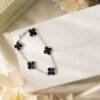 Van Cleef & Arpels Vintage Alhambra 5 Motif Blue Pietersite 18k WG Bracelet