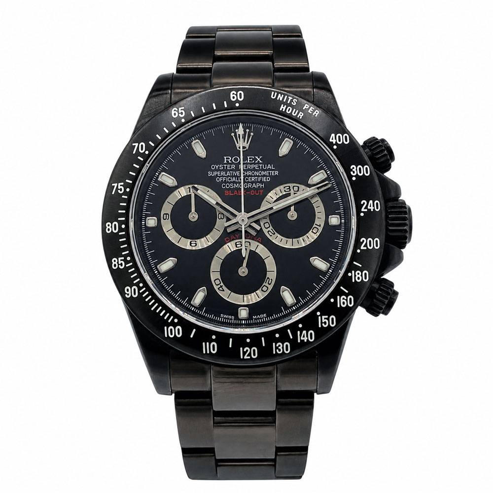 Rolex Daytona 116520 Black Dial BLACK-OUT PVD Watch BNP