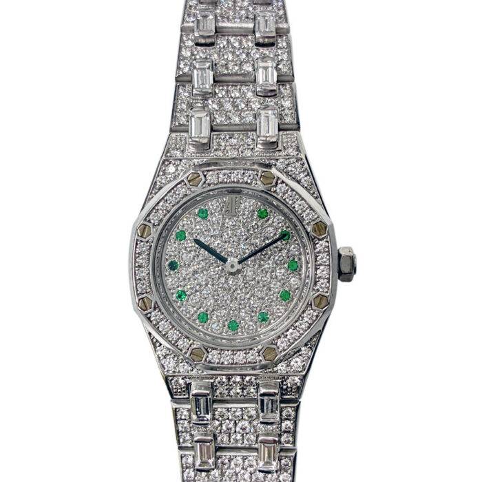 RARE Audemars Piguet 67173BC Super Mini Royal Oak Full Diamond 20mm Ladies Watch
