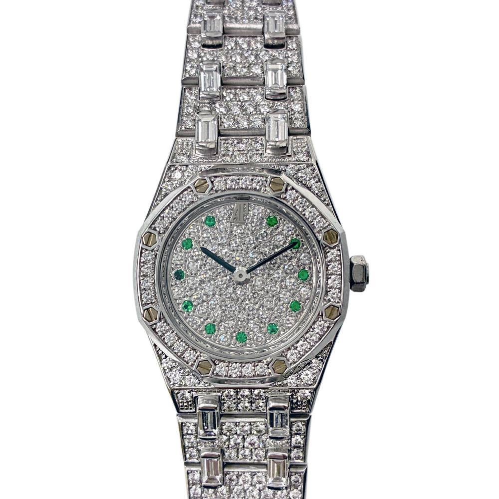 RARE Audemars Piguet 67173BC Super Mini Royal Oak Full Diamond 20mm Ladies Watch