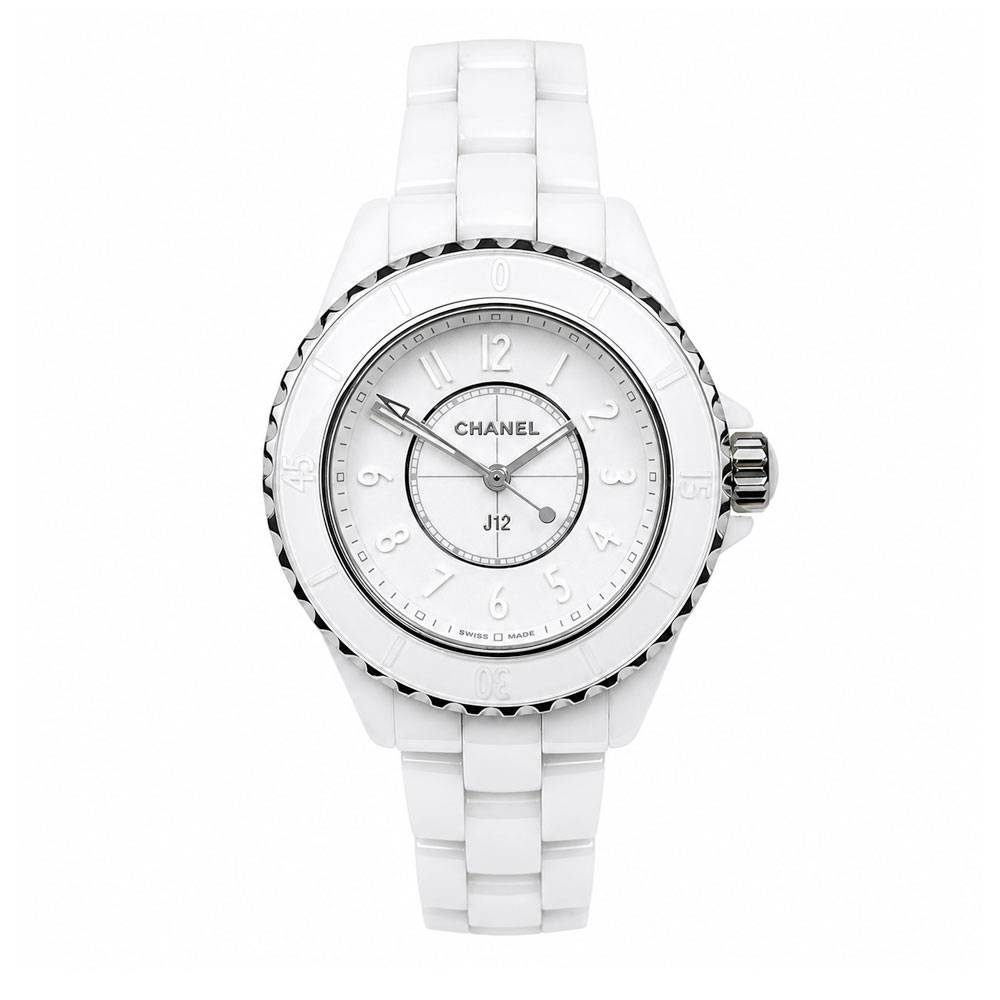 Chanel J12 White Ceramic 33mm Quartz Ladies Watch Box and Card