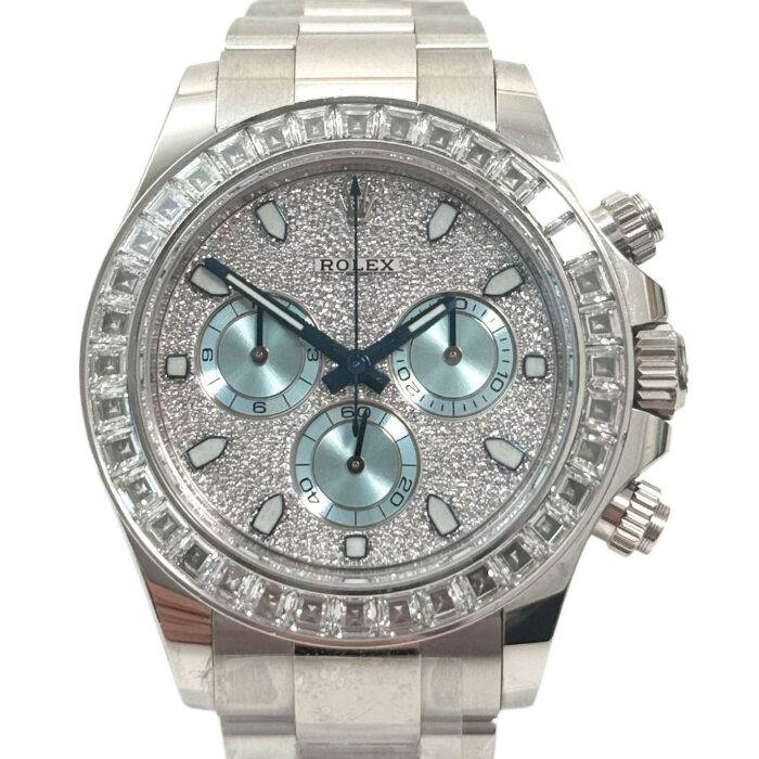 Rolex 116576TBR Daytona Platinum Pave Diamond and Ice Blue Dial 40mm Watch BNP