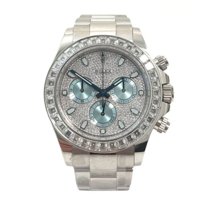 Rolex 116576TBR Daytona Platinum Pave Diamond and Ice Blue Dial 40mm Watch BNP